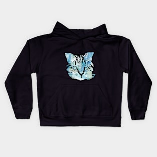 Beautiful watercolor cat face Kids Hoodie